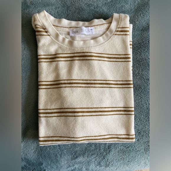 Zara Terry cloth tee retro size 10 - Picture 2 of 5